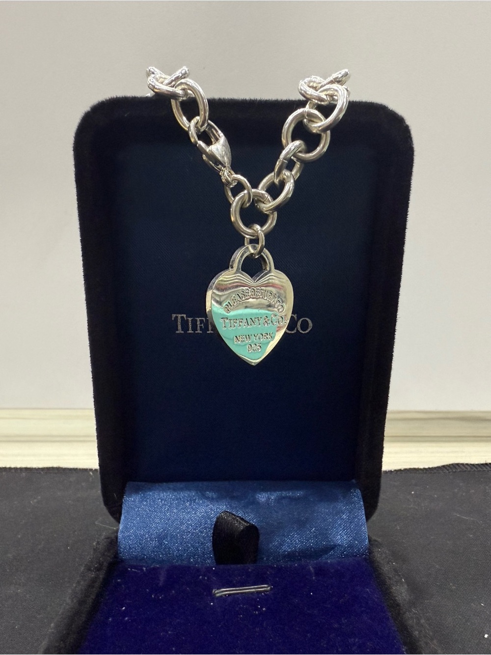 Tiffany & Co. Silver Heart Tag Charm Bracelet - Silver